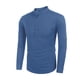 thumbnail image 2 of Sunloudy Hombres Primavera Otoño Camisa Casual Color Sólido Manga Larga Cuello Alto Botón Tops Sunloudy moda, 2 of 7