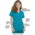 thumbnail image 3 of Green Town Scrubs for Women - 4 Pocket V-Neck Scrub Top, Stretch Fabric, Easy Care Uniforms, 3 of 7