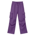 thumbnail image 5 of Abomasnow Women's Cargo Sweatpants Wide Leg Baggy Drawstring Elastic Waist Athletic Joggers with 4 Pockets S-2XL, 5 of 7