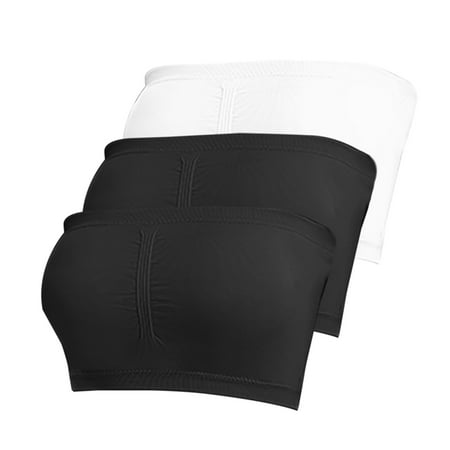 

IROINNID Women s Bandeau Bra Strapless Stretch Padded Plus Size Bra Full Coverage Comfort Wireless Underwear