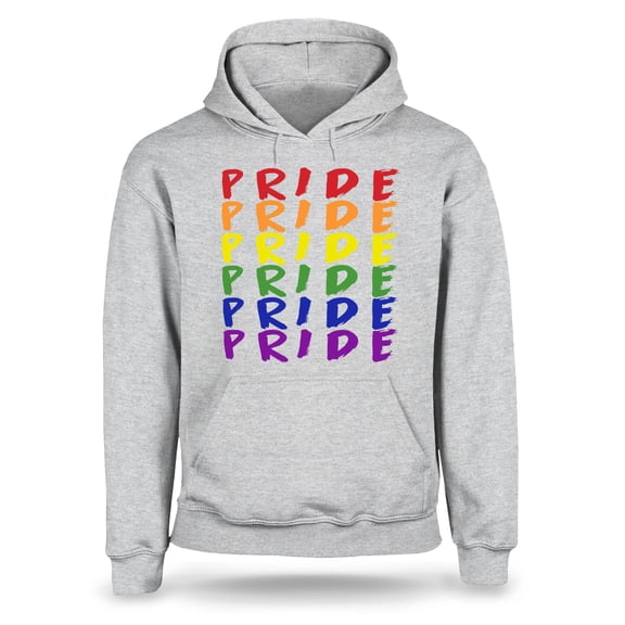 S4E Men's Pride Gay LGBTQ Rainbow Hoodie Sweatshirts Small Sports Grey