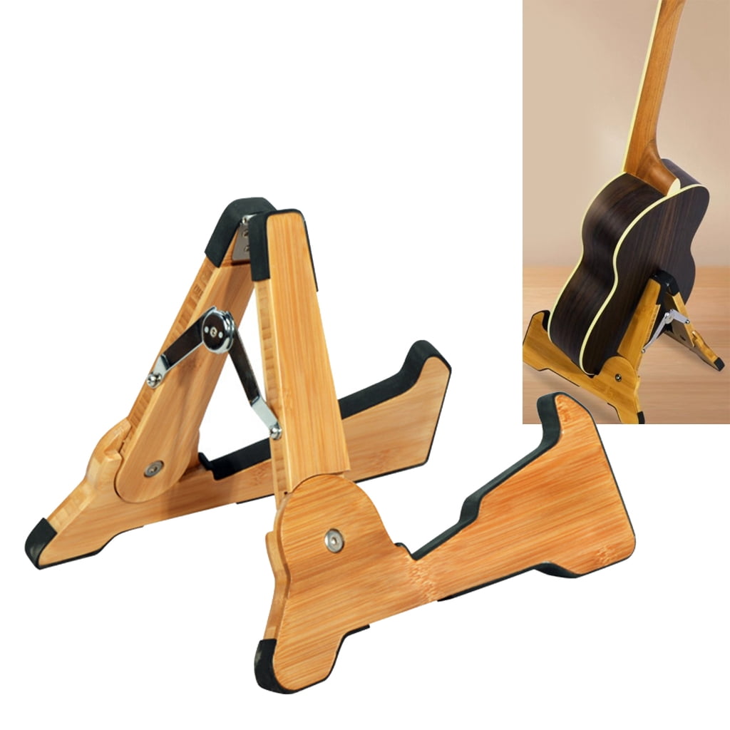 Adjustable Electric Guitar Stand Wood Folding Musical Instrument Stand