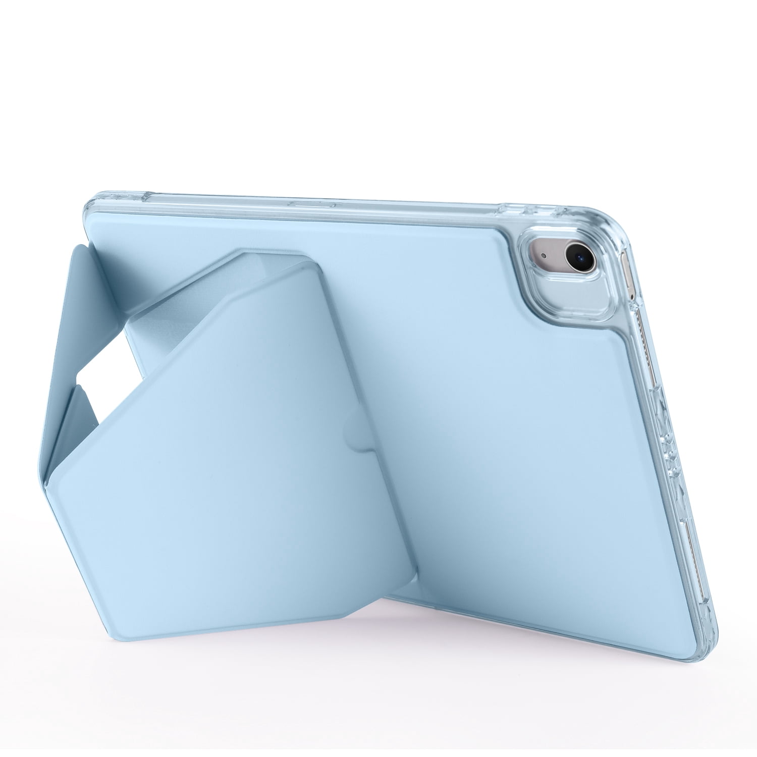 TECH CIRCLE Slim Back Cover Case for iPad (9th/8th/7th Generation) 10.2", Built-in Kickstand, Supports Apple Pencil Charging & Attachment, TPU/PU Leather Protective Lightweight Thin Case, Blue