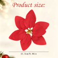 thumbnail image 3 of 12Pcs Red Glitter Poinsettia Picks, Christmas Poinsettia Artificial Flowers with Bendable Wired Stem, 8.46in Xmas Tree Ornaments for Classic Holiday & Party Decor, 3 of 6