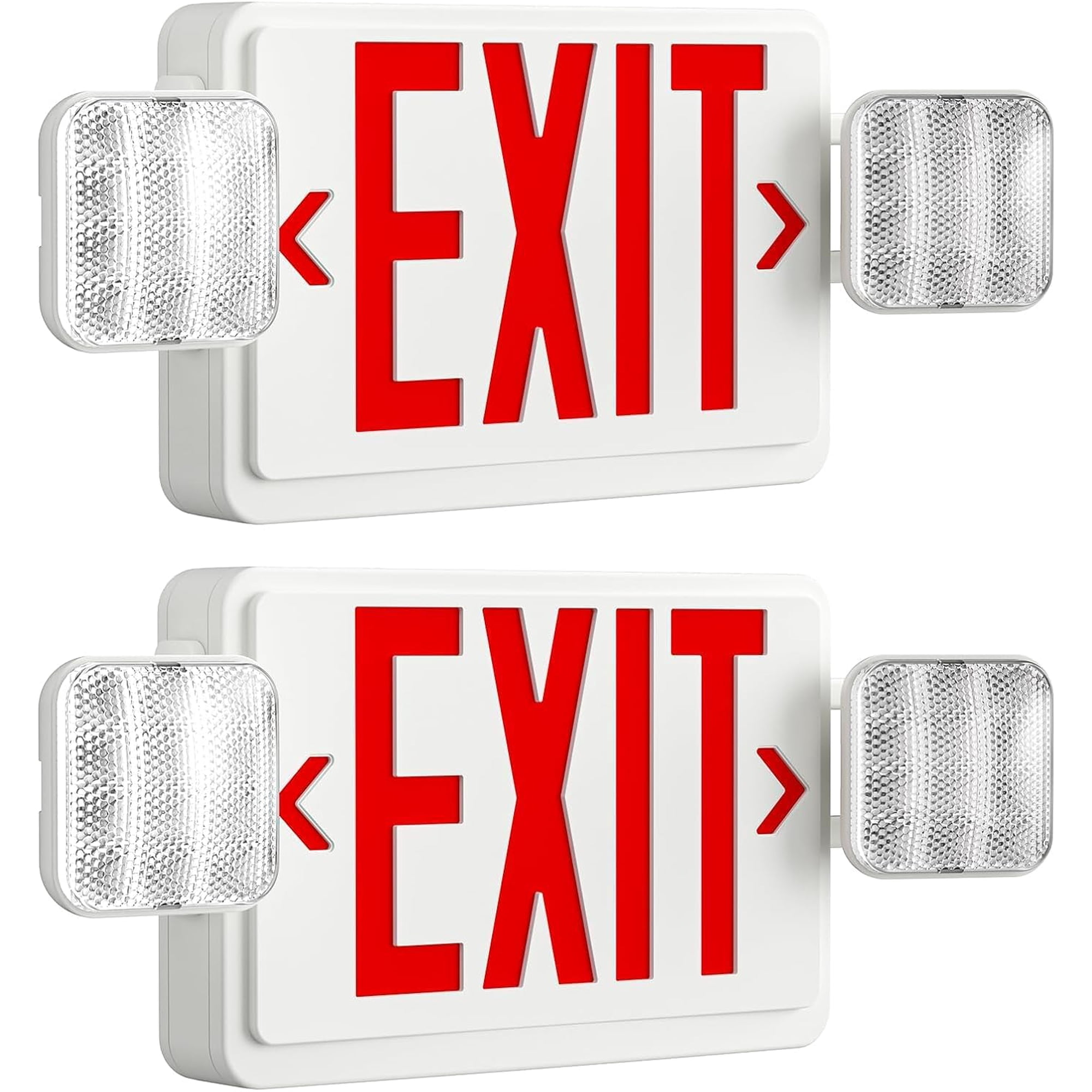 2 Pack Commercial Double-Sided Exit Sign with Large LED Lights
