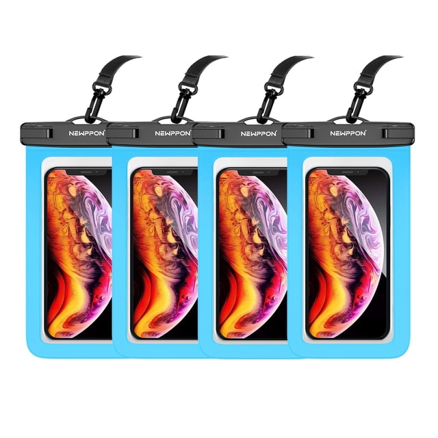 Paquete de 4 fundas impermeables NEWPPON para teléfono, 8.5 pulgadas con cordón