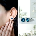 thumbnail image 3 of Rosec Jewels London Blue Topaz Solitaire Stud Earrings - 2.7 Ct - AAA Grade - December Birthstone Earrings - Jewelry Box Included, 925 Sterling Silver, 3 of 7