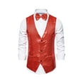 thumbnail image 5 of NOMADIC NOOK Men's Sparkly Sequin Sleeveless Dress Suit Vest with Bow Tie 2 Pack, 5 of 6