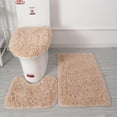 thumbnail image 4 of Juego de alfombrillas de baño Bearachild 3 piezas PU antideslizante Caqui, 4 of 6