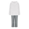 thumbnail image 4 of Oksale Fluffy Fleece Sweatsuits Set for Women 2 PC Long Sleeve Hoodies Long Sweatpants Underwear Ultra Soft Comfortable Loungewear 2025 White M, 4 of 5