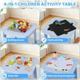 thumbnail image 6 of TLSUNNY Kids Table and 2 Chairs Set with Storage, Toddler Activity Table Set, Blackboard, Whiteboard & Building Blocks Tabletop, for Kids Ages 3+, 6 of 10