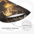 thumbnail image 3 of Lsque Golden White Fire Dragon Pattern Pillow Case – Soft & Cozy Throw Pillow Cover, Hypoallergenic Cushion Case for Sleeping Women with Envelope Closure-16"x24", 3 of 6
