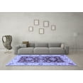 thumbnail image 3 of Ahgly Company Machine Washable Indoor Square Oriental Blue Traditional Area Rugs, 5' Square, 3 of 4