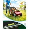 thumbnail image 5 of 21 in Push Lawn Sweeper,4 Spinning Brushes, 7 Cu. Ft. Large Capacity Collection Bag,Adjustable Height, Durable Steel Frame with Rubber Wheels, for Grass, Leaves & Debris Collector on All Terrains, 5 of 5