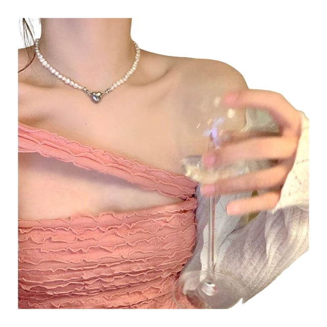 Collier Ras-du-Cou pour Femmes en Fausse Perle, Ras-du-Cou Perlé, Collier Élégant, Collier Rétro Délicat, Cadeau pour Épouse, Amie, Tenue Quotidienne, Fête, Rendez-Vous, Bijoux