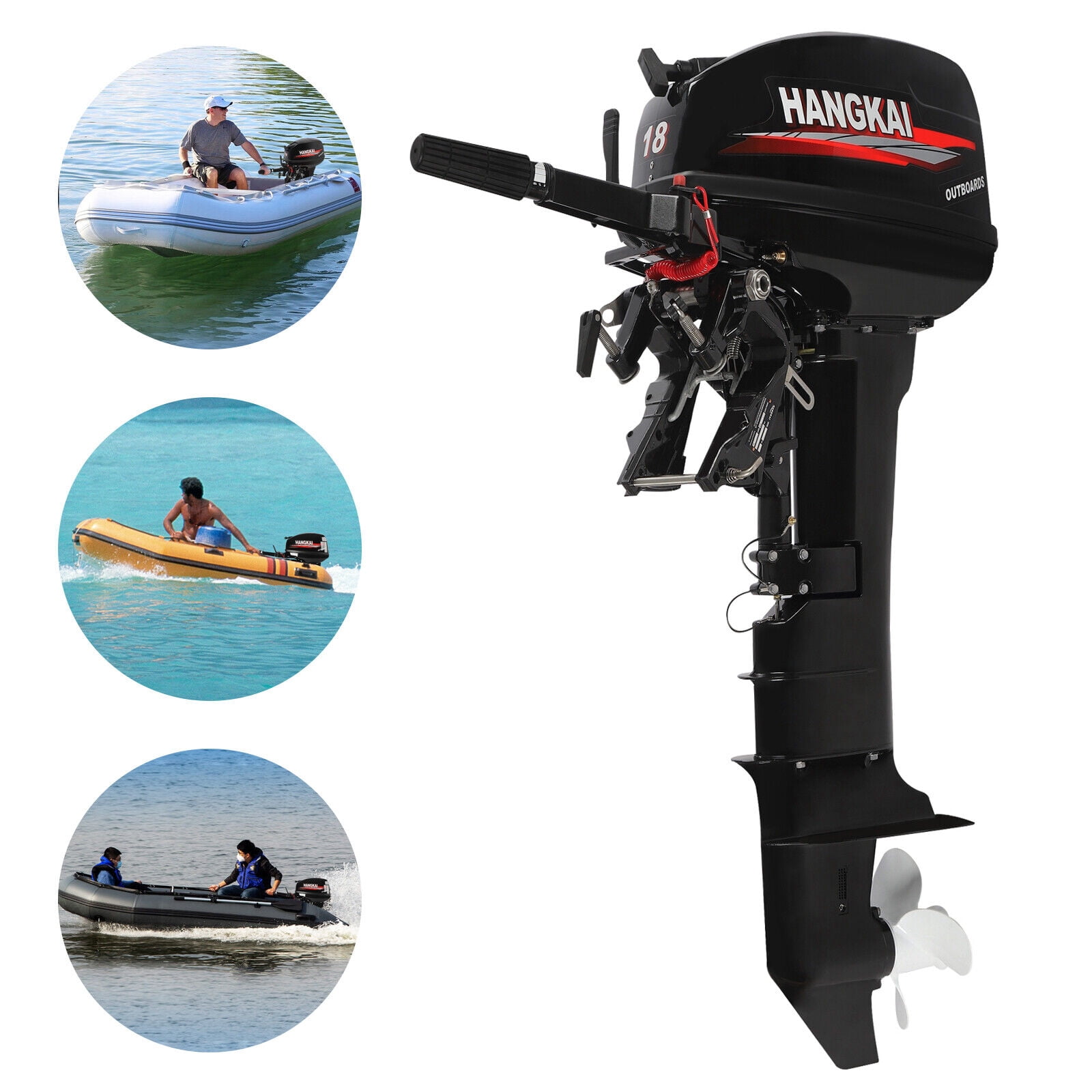 HANGKAI 2 Stroke 18 HP Outboard Motor Boat Engine Water Cooled System Long Shaft