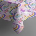 thumbnail image 3 of Purple Cartoon Unicorn Rainbow Pattern Rectangle Tablecloth 60"x84",Waterproof Polyester Rectangle Table Cloth, Wipeable Spillproof Polyester Tablecloth for Dining, Camping, Indoor and Outdoor, 3 of 5