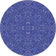 thumbnail image 1 of Ahgly Company Machine Washable Indoor Round Transitional Light Slate Blue Area Rugs, 7' Round, 1 of 7