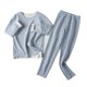 thumbnail image 1 of Sonducket Conjuntos de pijamas Ropa de dormir para niños Ropa para niños Adolescentes Cuello Color sólido Ropa interior térmica de larga conjuntos de ropa Gris claro ciento veinte Sonducket AP013657-01, 1 of 6