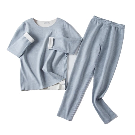 

ADVEN Pajama Sets Kid Sleepwear Children Clothes Seamless Cute Design Multicolored Softness Breathable Thermal Underwear Winter Suits Light Gray