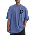 thumbnail image 2 of Tops para hombre, blusas y camisas de cuello redondo y manga corta para hombre, camisetas deportivas informales con estampado desgastado para hombre, blusas de cuello redondo y manga corta para hombre, 2 of 5