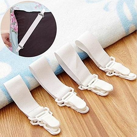 Bed Holder Meigar 4Pcs Bed Sheet Mattress Cover Blankets Grippers Clip Holder Fasteners Set Non-Slip Elastic Bed Sheet Buckle ()