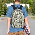 thumbnail image 4 of Lukts Skull with Cash Pattern 15 Inch Student Backpack, Waterproof Laptop Backpack with Adjustable Shoulder Straps, Lightweight Travel, Campus Backpack, Unisex, 4 of 6