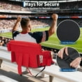 thumbnail image 5 of Lumiparty Reclining Stadium Seats with Back Support and Padded Cushion, Extra Wide 24.5" Bleacher Chair with Anti-Slip Mat, 6 Adjustable Angle, Large Pockets, Cup Holders, Red, 5 of 6