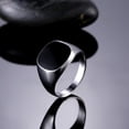thumbnail image 3 of Men's Ring Punk Rock Smooth Steel Signet Ring For Men Hip Hop S7H1, 3 of 6