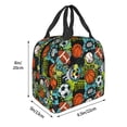 thumbnail image 3 of Fotbe Balls Bolsa Térmica con Estampado y Forro de Aluminio Grueso Bolsa de Almuerzo con Bolsillo Frontal para Hombres y Mujeres, Ideal para Trabajo, Escuela, 3 of 8