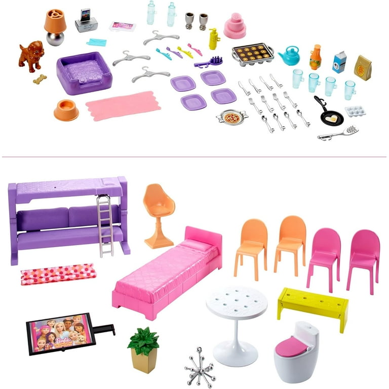 DreamHouse Doll House Playset with 70 Accessories Including Transforming Furniture Elevator Slide Lights Sounds Walmart