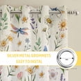 thumbnail image 6 of Spring Floral Kitchen Curtains Window Panels, Elegant Pastoral Flowers Dragonfly Retro Insulated Window Treatment Curtain, Grommet Curtains for Bedroom/Living Room/Bathroom, 2 Piece 42"Wx63"L, 6 of 8