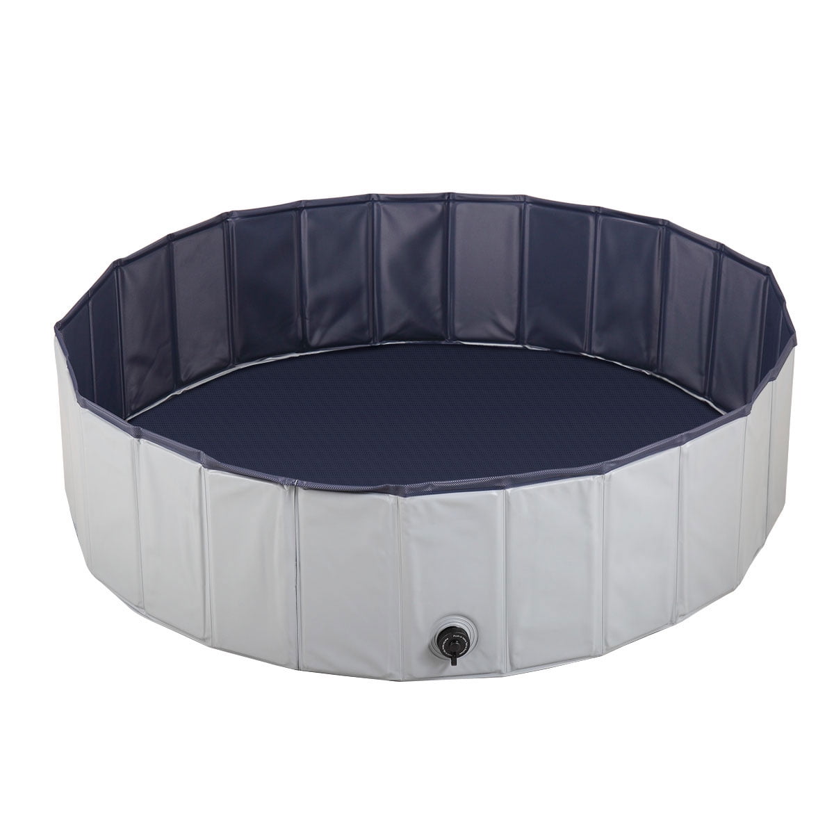 Kepooman 47" Foldable Pet Bath Pool Swimming Tub for Dog, Gray Kepooman 47" Foldable Pet Bath Pool Swimming Tub for Dog, Gray