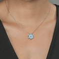 thumbnail image 3 of Gem Stone King 925 Silver and 10K Yellow Gold Sky Blue Topaz and White Topaz Pear Shape Flower Pendant Necklace | Gemstone Birthstone | 3.09 Cttw | With 18 inch Chain, 3 of 4