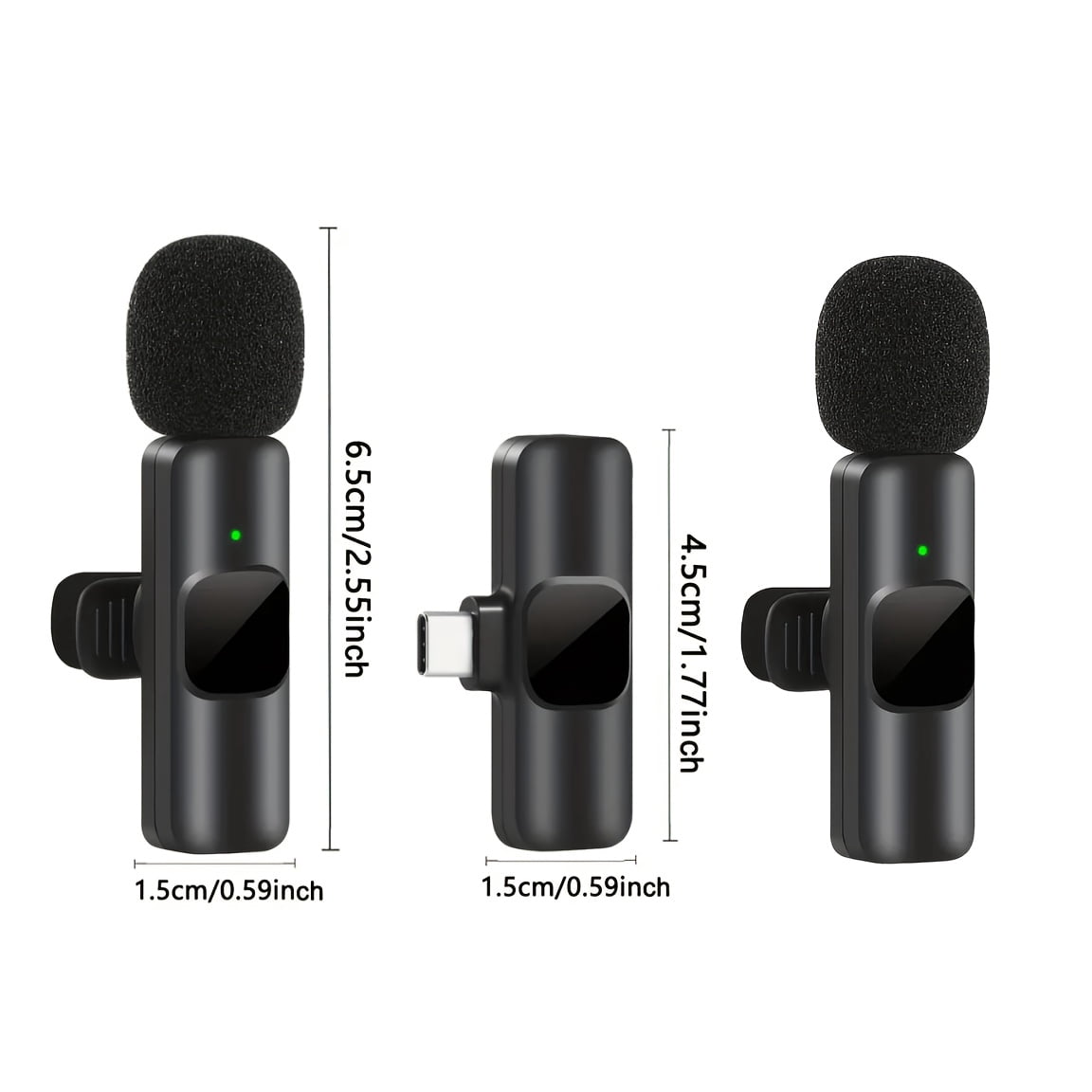 2/4 Wireless Lavalier Microphones for Android/ Iphone, Mini Noise-Canceling Mics for Video Recording, Interviews And Live Streaming, with Adapters Compatible with Iphone Models Before Iphone 14