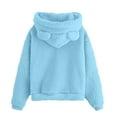 thumbnail image 7 of LIIPEE Girls Boys Plush Hoodies Solid Color Long Sleeve Hooded Fuzzy Pullover Tops With Pocket Girl Comfortable Casual Daily Party Photoshoot Sweatshirts,Blue,6-7 Years, 7 of 7
