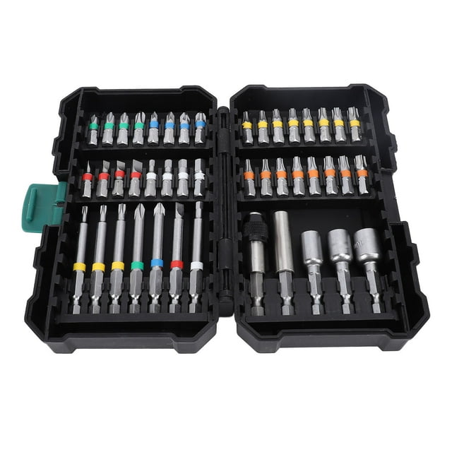 Set 44Pcs Screwdriver Bit Set Alloy Steel Hex Star Crossing SL PZ 1/4in Impact Driver Set