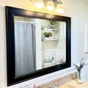Frame My Mirror Framed Mirror, Black Finish, 20 x 24, 3 Wide Frame Porter Design