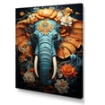 thumbnail image 2 of Designart "Cityscape Of Graffiti Pachyderms" Animals Elephant Canvas Art Print, 2 of 7