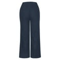 thumbnail image 7 of BXINGOHAI Women's Corduroy Pants Casual High Waisted Baggy Wide Leg Elastic Waist Loose Trousers with Pockets Blue XL, 7 of 7