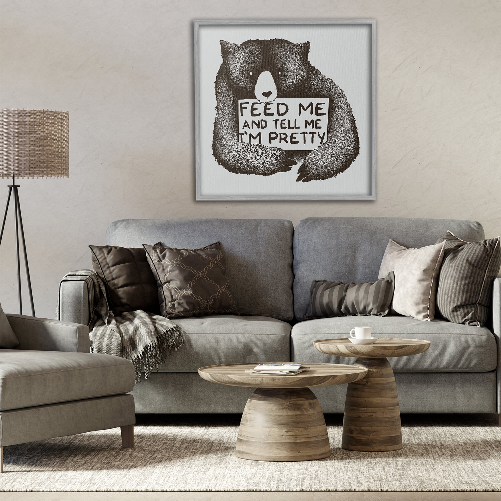 Stupell Industries Feed & Tell Me I'm Pretty Gray Framed Giclee Art, design by Tobe Fonseca