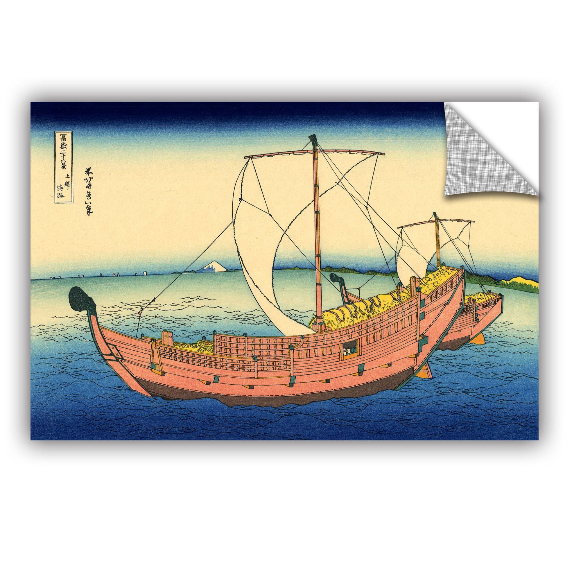 ArtAppealz Katsushika Hokusai "The Kazusa Province Sea Route" Removable Wall Art