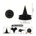 thumbnail image 2 of 2 x Black Halloween Witch Hats Halloween Party Hats Hanging Witch Hats with Rope Hanging Suitable for Halloween Role Playing Decoration Party Accessories, 2 of 5