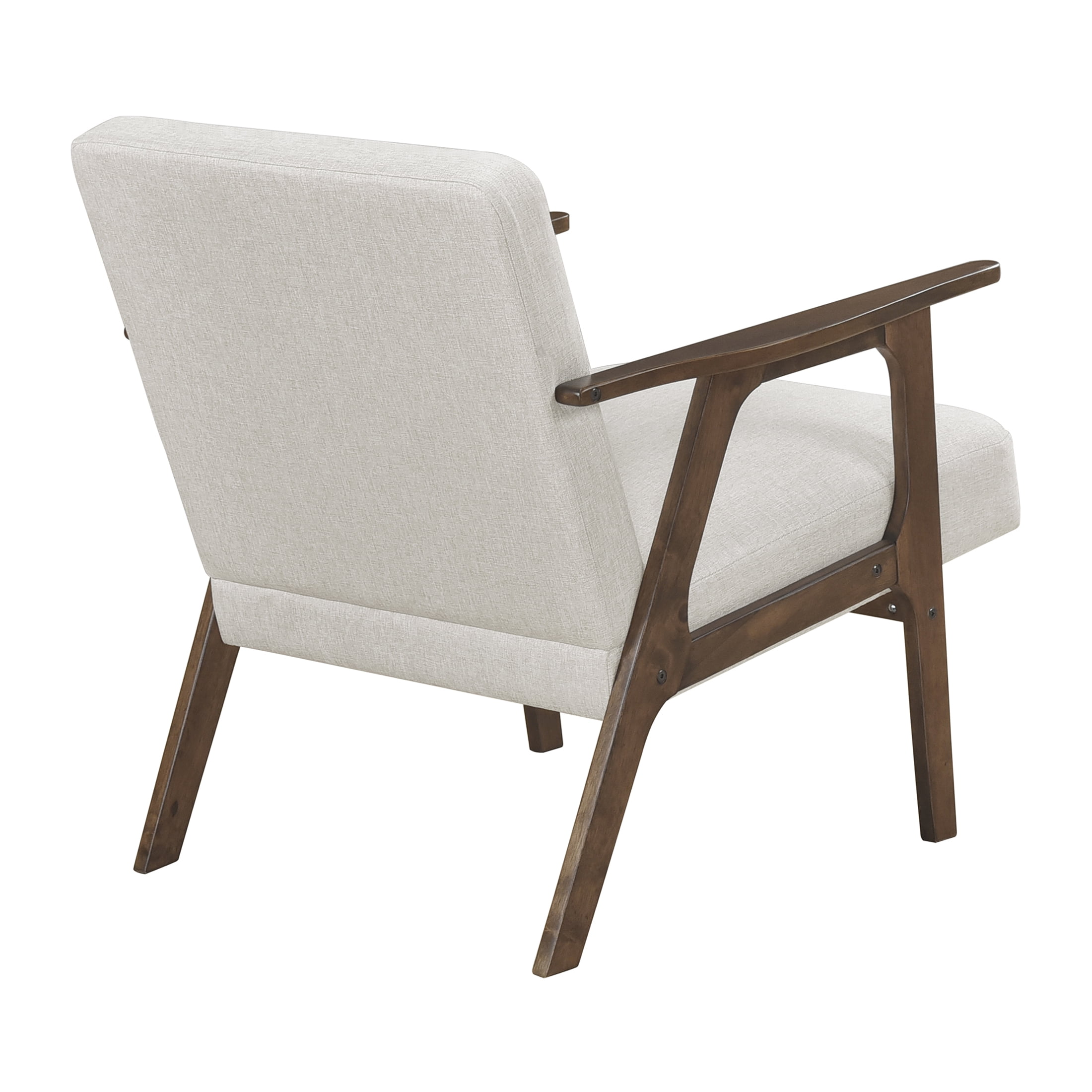 OakvillePark Harrowveil Textured Fabric Accent Chair, Beige/Brown Wood