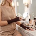 thumbnail image 4 of Unique Bargains 1 Pair Fingerless Gloves Solid Style Knit Gloves Coffee Color, 4 of 5