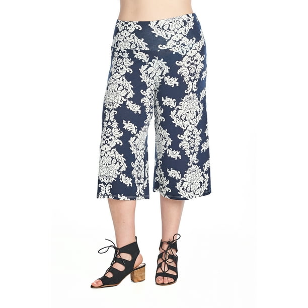 Shore Trendz - Women's Plus Size Soft Capri Gaucho Pants Made in USA 1X ...