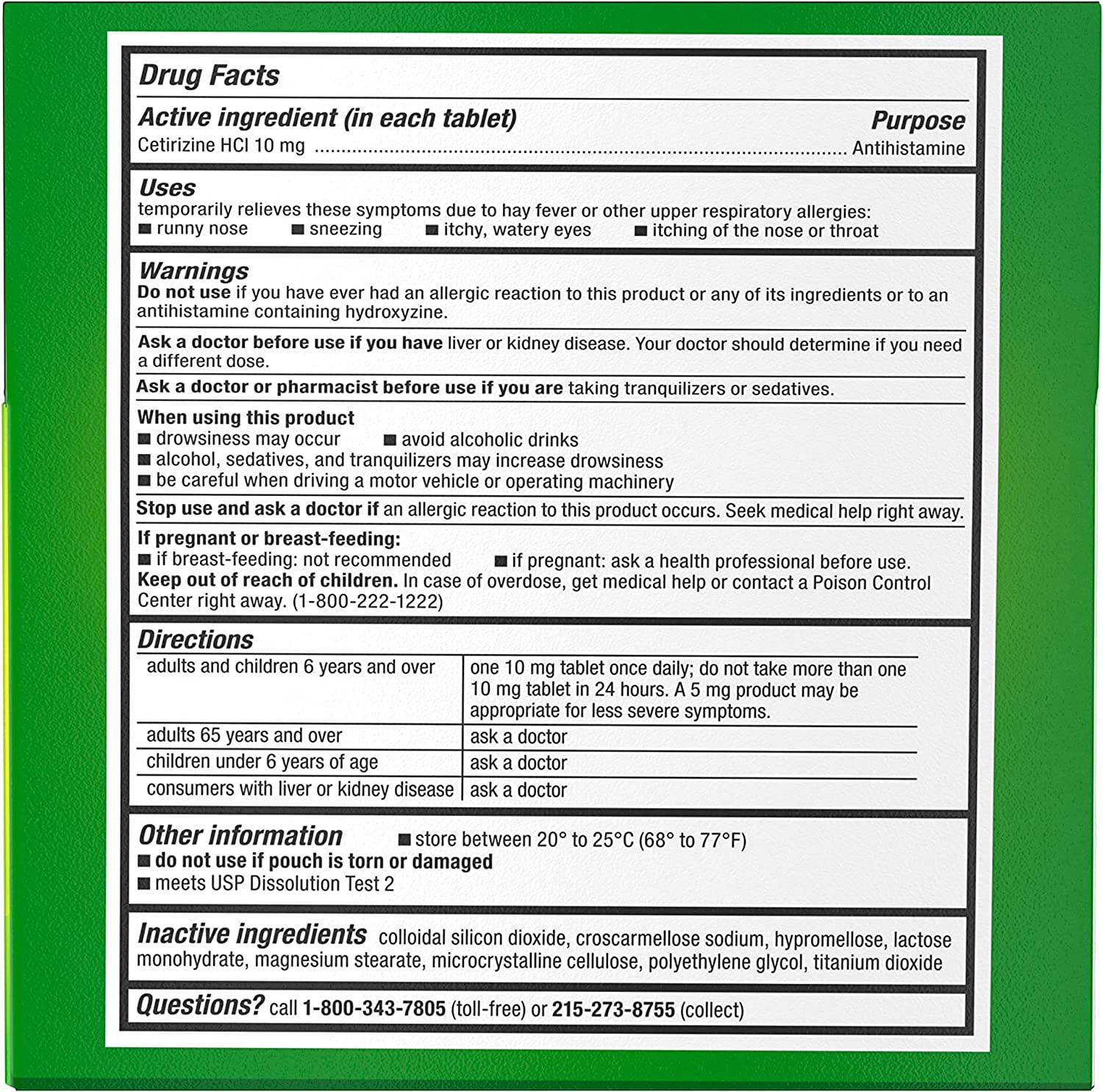 Zyrtec Allergy 10 mg Tablets 14 Ct. (Pack of 4)