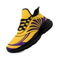 thumbnail image 3 of Coolcustomize Men's Lightweight Sneakers - All-Season Gym, Running, Training Shoes - Cushioned EVA Sole, Breathable Fabric Upper - Yellow & Purple Colorway - Lace-Up Closure, 3 of 11