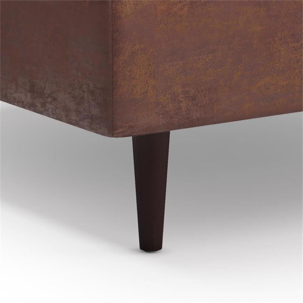 Pemberly Row 38"W Large Coffee Table Ottoman - Saddle Brown Faux Leather