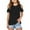 Black, variant on AWZXDE Girls Short Sleeve Cold Shoulder Top Cute Crew Neck Tee Casual Girls Tops Off Shoulder Shirt For Kids And Teens Dark Blue，5-6 Years